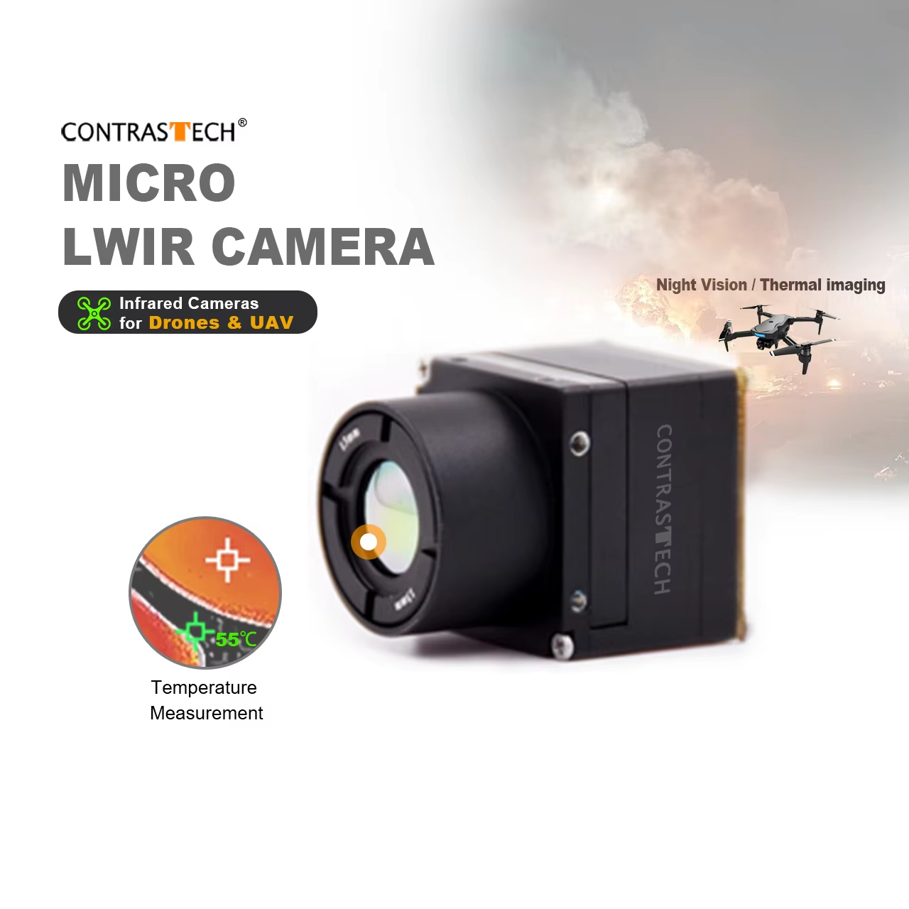 โมดูลกล้องอินฟราเรดความถี่ 25H - Thermal Imager Drone Gimbal บทวิจารณ์และราคา
